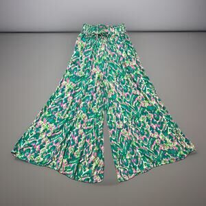 Umgee USA Boho Wide Leg Palazzo Pants Elastic Pull On Lightweight Size S Beachy